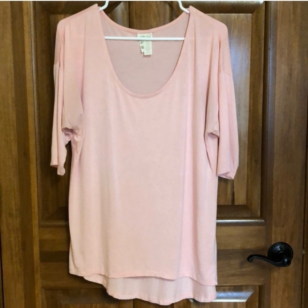 MATILDA Jane assymetric high low hem pink tunic shirt sz medium WT234